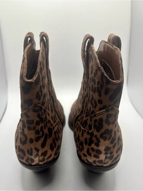 Nine West Abreve Leopard Print Ankle Boot - Brown/Black size 5 - Picture 7 of 7